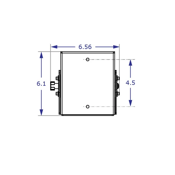 ST632 heavy-duty monitor wall mount specification drawing front view with measurements