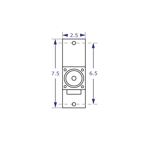WM9110T monitor wall mount specification drawing front view with measurements