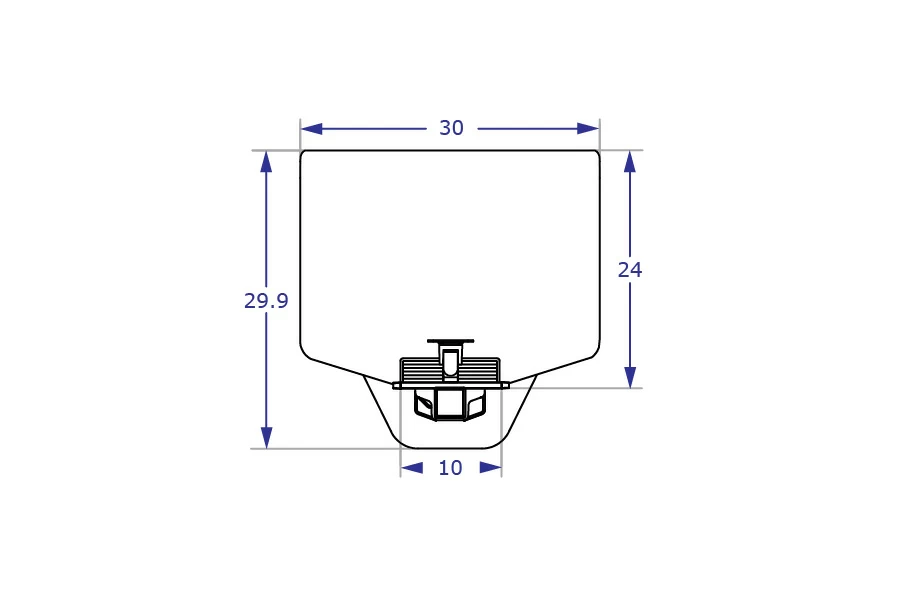 DOR1 sit-stand workstation specification drawing showing standard worksurface dimensions