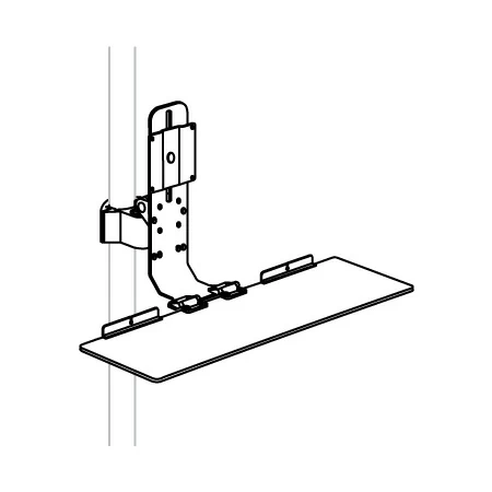 PM40-BB103 monitor and keyboard pole mount specification drawing isometric view