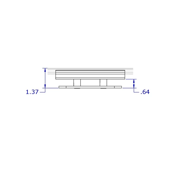 ViewTrack™ Low-Profile 75/100mm VESA Positioner dimensions - Top View
