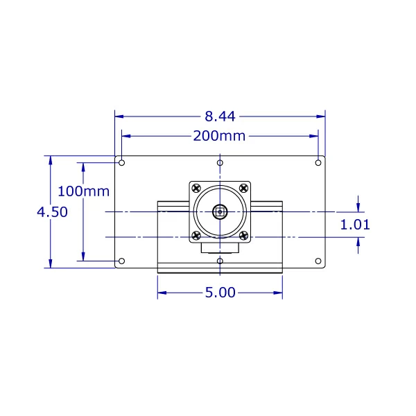 

ViewTrack™ Articulating 100x200mm VESA Positioner dimensions - Front View

