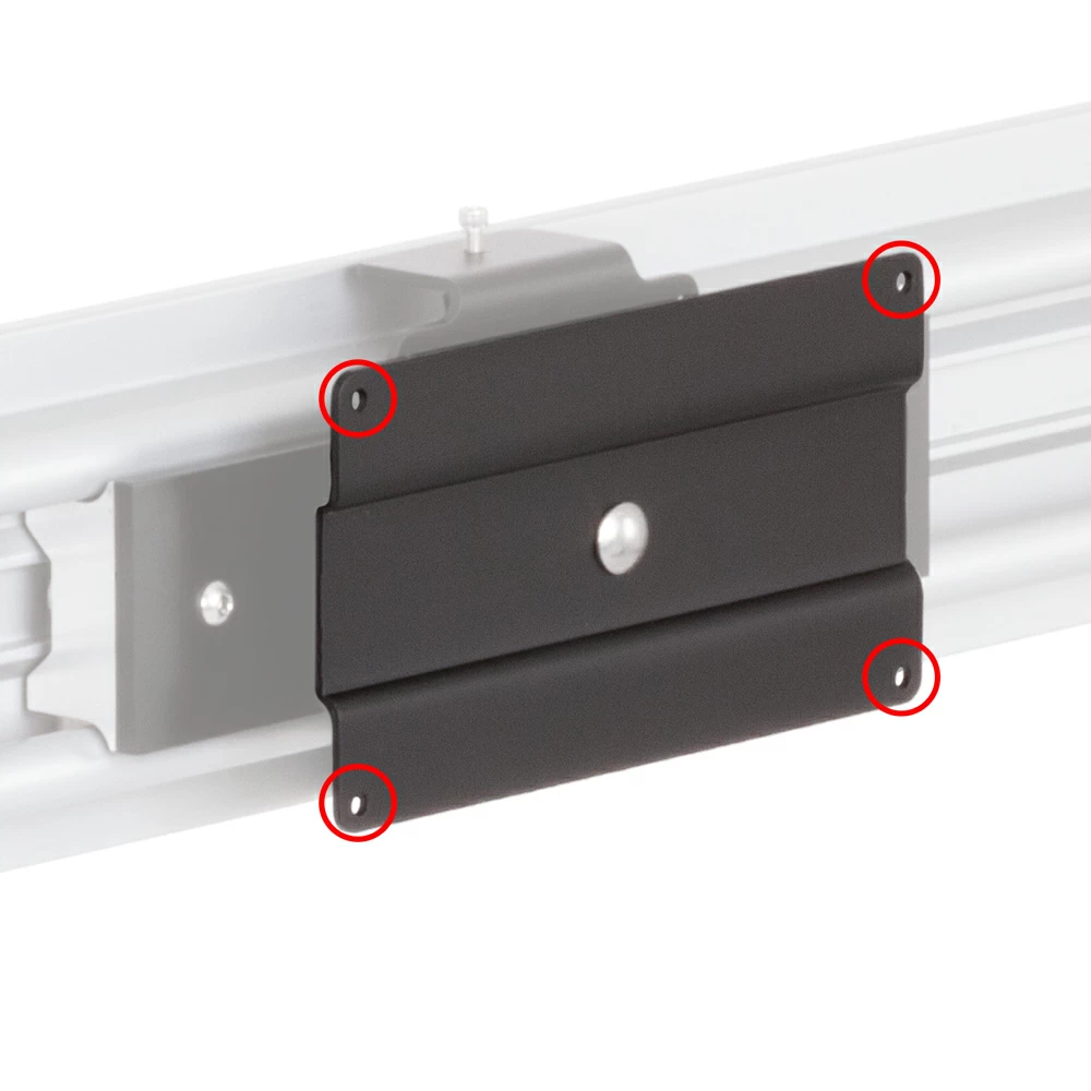 RT-FLUSH-QR Roller Track quick-release trolley mount with 100 x 200mm VESA plate.