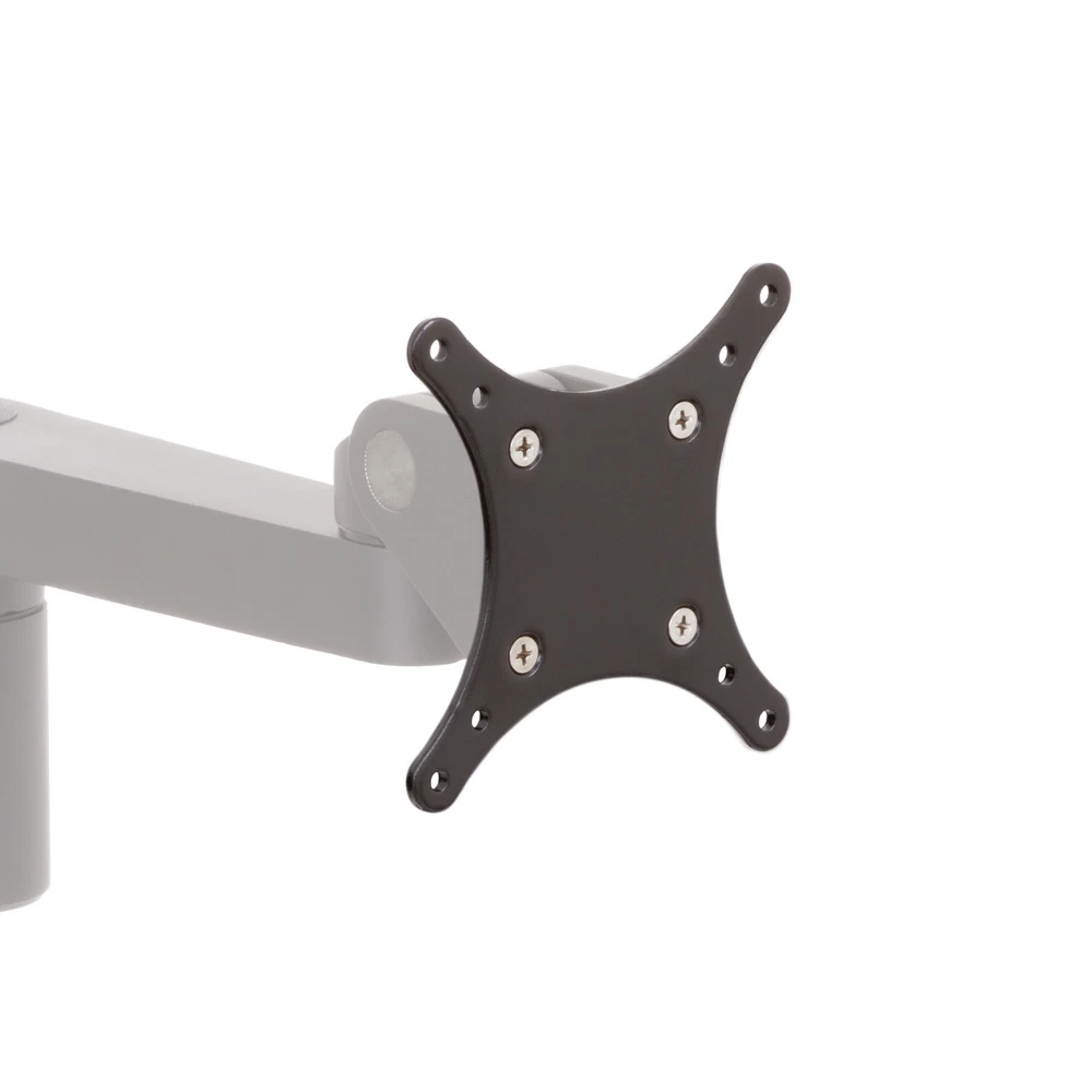 RT-SAA-ARM wall track monitor arm mount 75x75mm and 100x100mm VESA plate close-up view
