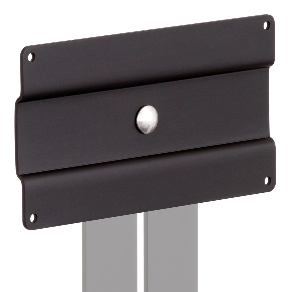 VSL12 100x200mm sliding VESA plate in black close-up isometric view