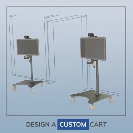 Ergomart's heavy-duty MCART mobile carts create an mobile cart: custom design an application-specific kiosk