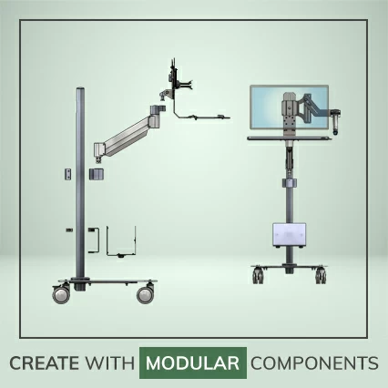 Ergomart's heavy-duty MCART mobile carts create an mobile cart: build a workstation using modular components