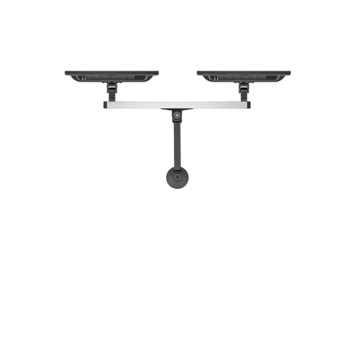CMD2415 dual monitor arm top view showing independent monitor swivel