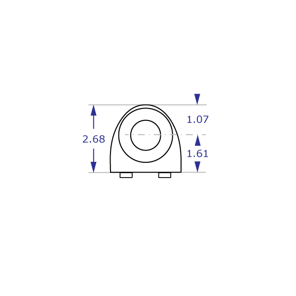 MKIT-R track mount specification drawing top view with measurements