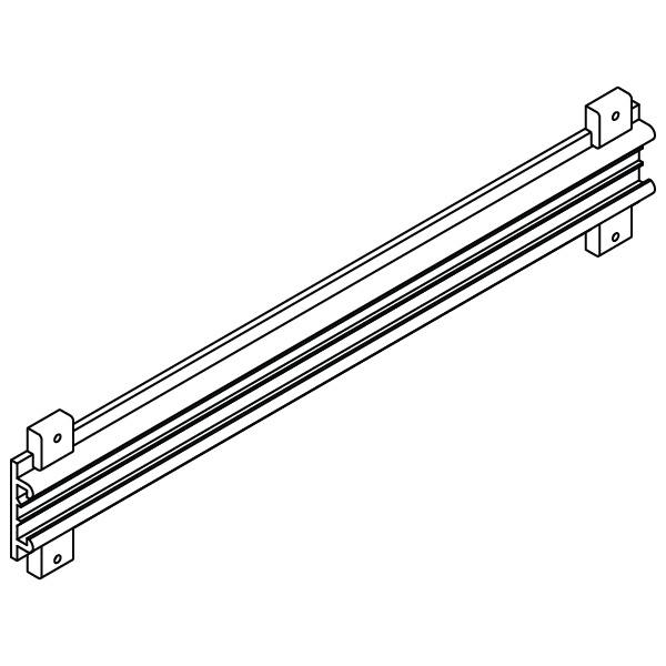 RT horizontal track wall mounting system clamp blocks specification drawing isometric view