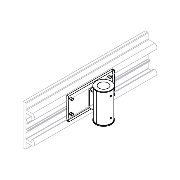 RT horizontal track wall mounting system MKIT-M fixed mount specification drawing isometric view
