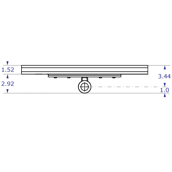RT horizontal track wall mounting system MKIT-N sliding mount specification drawing top view with measurements