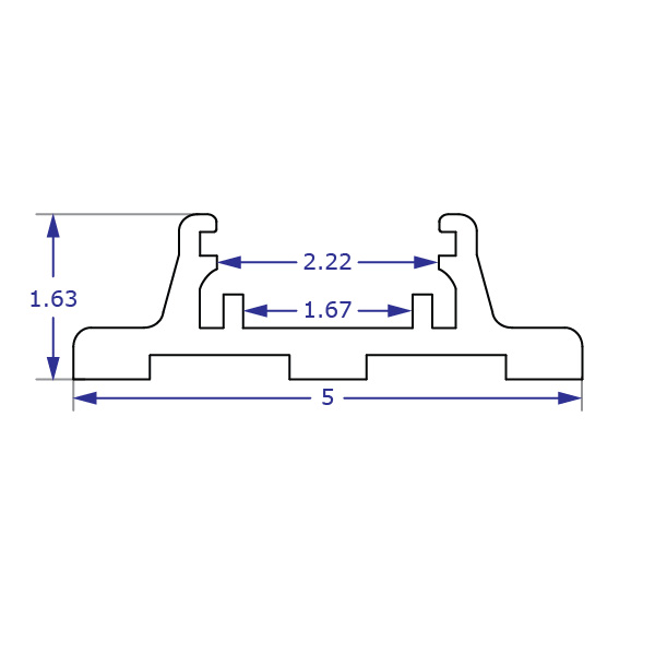 ECTRACK Specification drawing end view profile of track