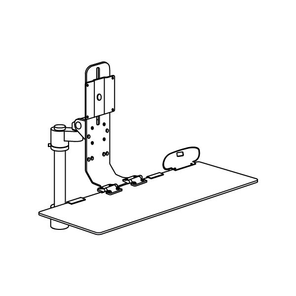 TRS413 Specification drawing of compact keyboard monitor stand