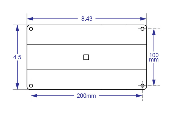 Drawing: 100 x 200 mm sliding VESA adaptor