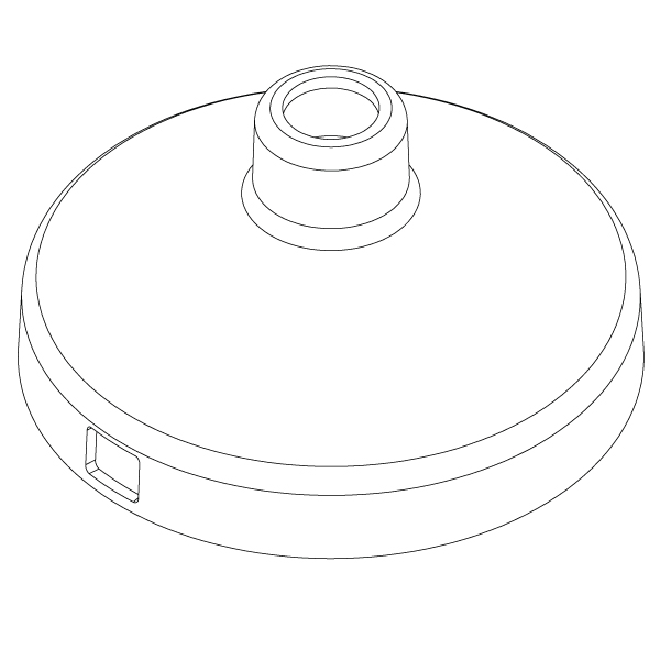 Isometric line drawing of PM192 floor stand base cover.
