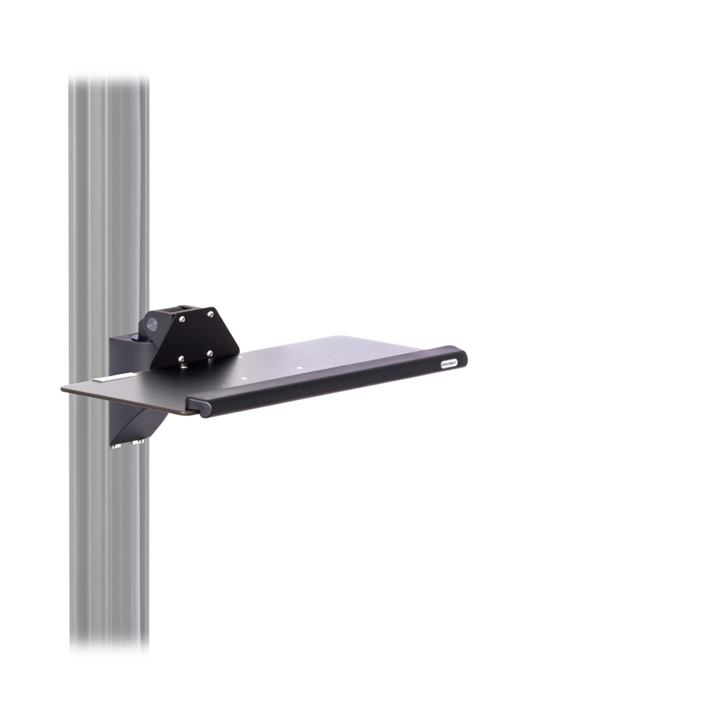 Articulating keyboard wall mount for EC Track shown with 20-inch keyboard tray with palm rest