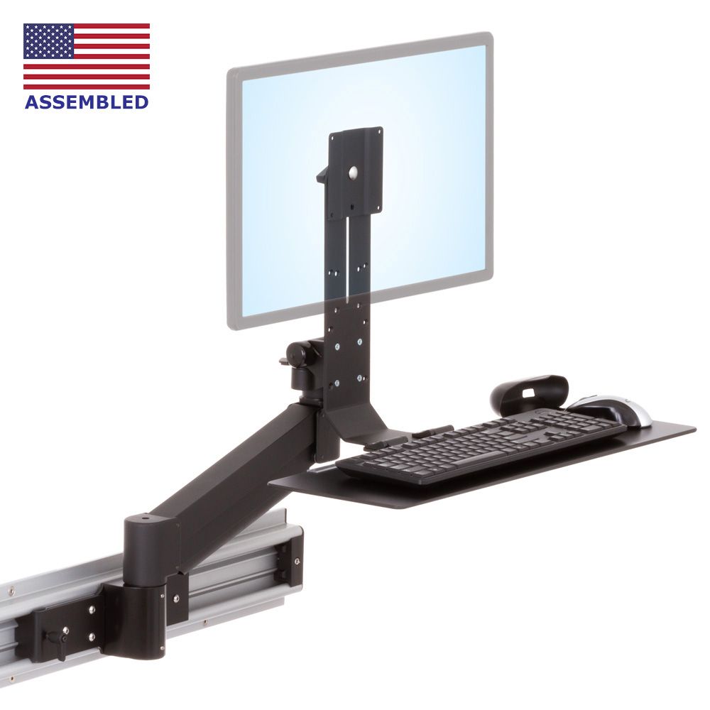 Details 7" Lift & Lock Mechanism with 18" Track Ergonomic Keyboard Support Arm 