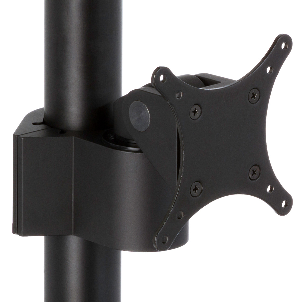 PM40 Tilter mechanism for computer monitors attached to a 1.9 inch diameter pole in black