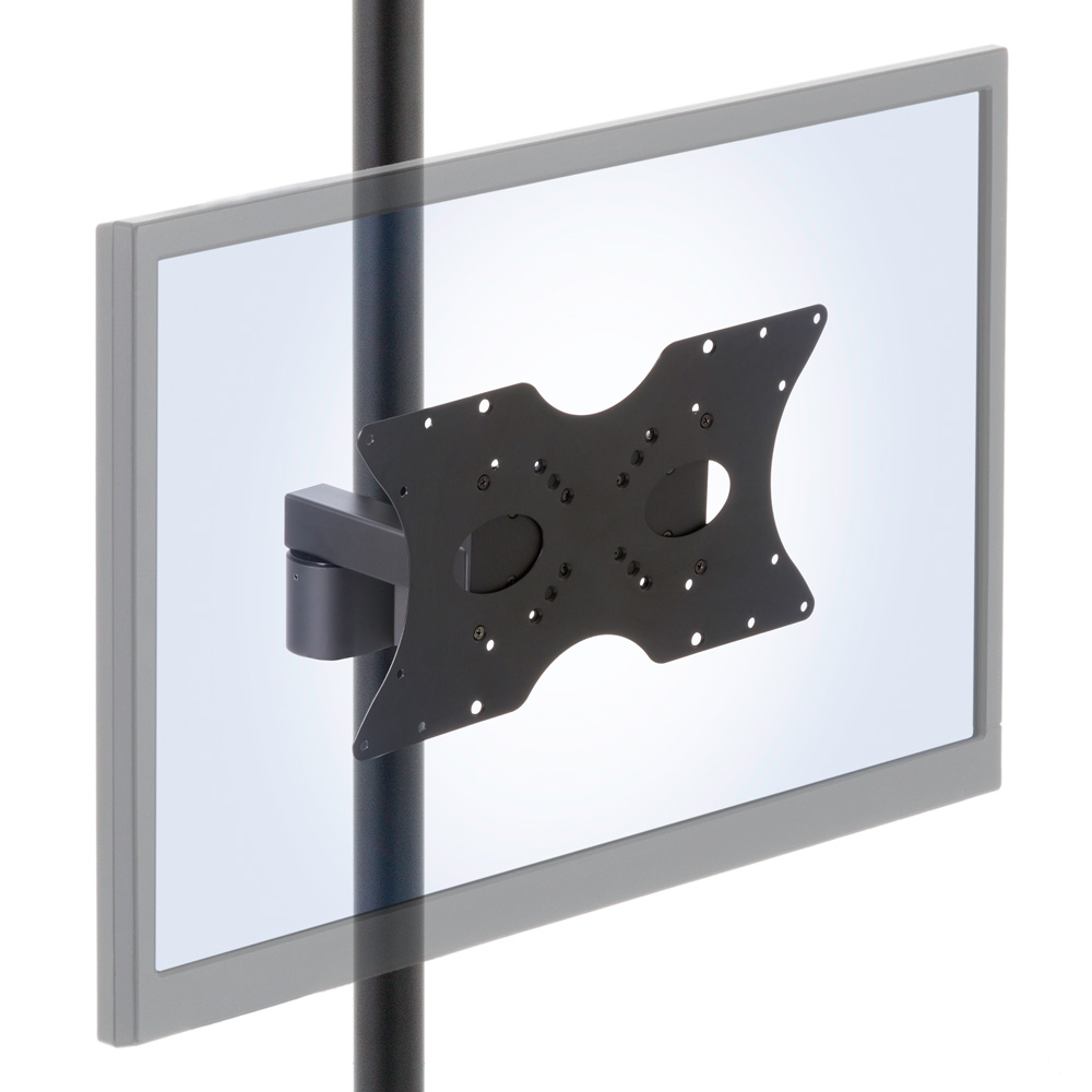 PM80 heavy-duty monitor and TV pole mount with large monitor front view