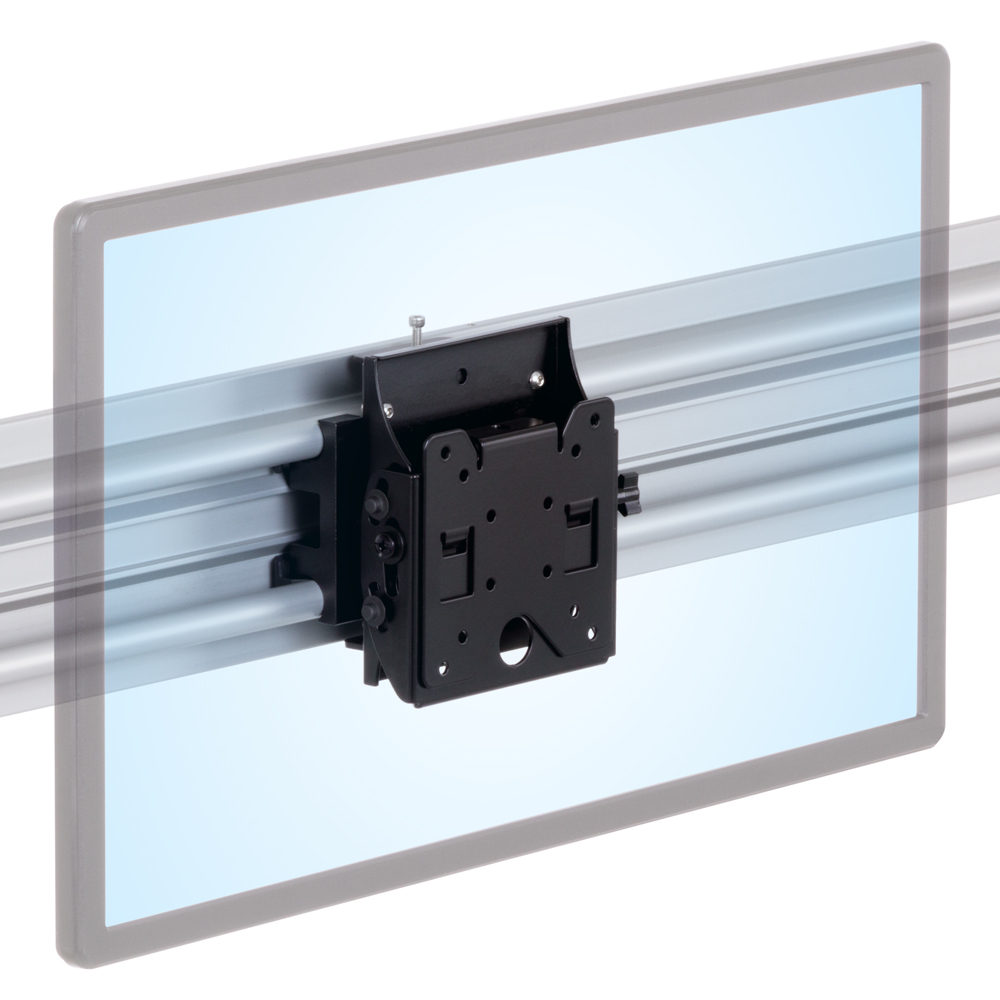RT ST632 VESA mount on Roller Track with positioner option isometric front view