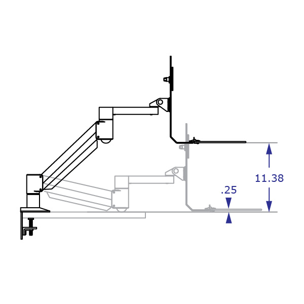 TRS2718 Monitor Arm and Folding Keyboard Tray