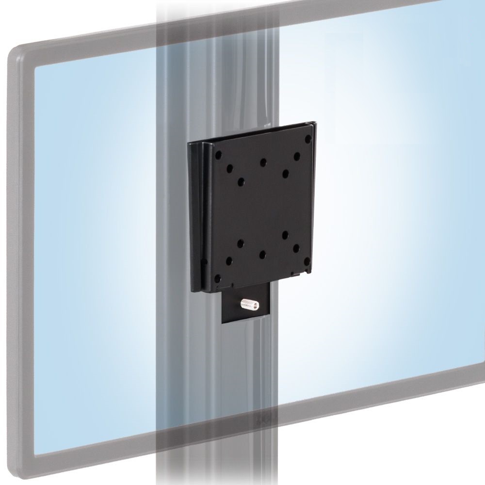 Flush Monitor Wall Mount for EC Track with 75x75 and 100x100m VESA adapter in black.	