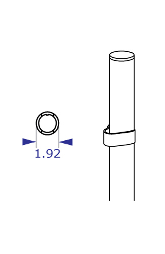PM192 inside pole diameter and wire clip specification drawing