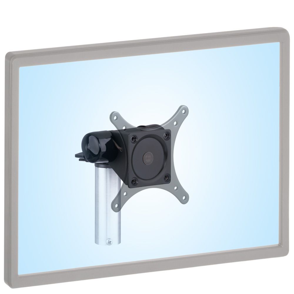 SERIES-118 low profile adjustable VESA compatible monitor mount shown with a heavy duty tilter and a ghosted monitor